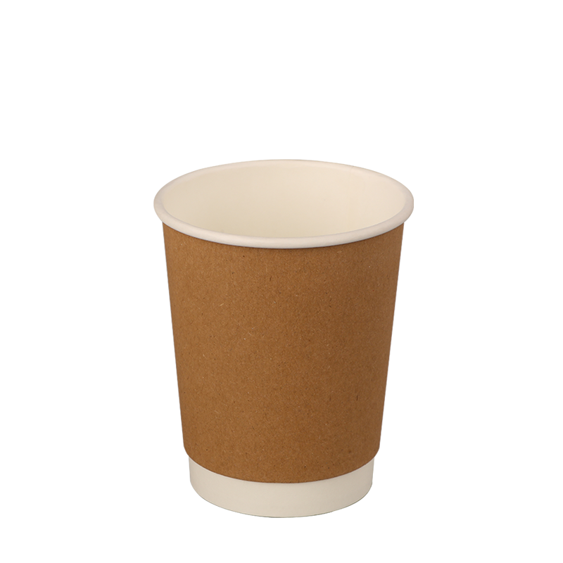 8oz Cupáin Páipéir Caife Te Balla Dúbailte